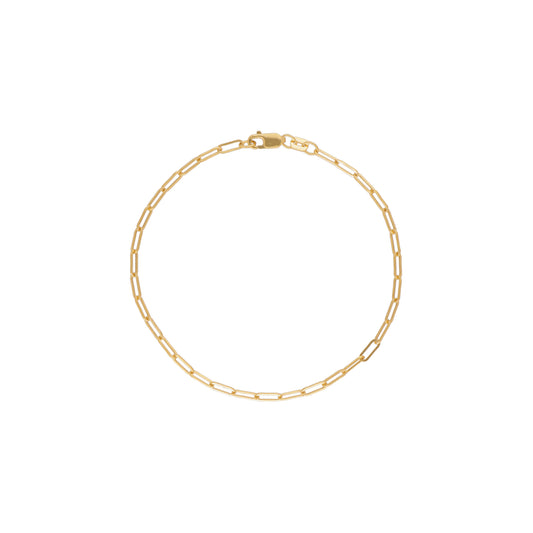 PULSO DE ORO ITALIANO 14K KILATES DISEÑO CLIPS 18 CM 2.2 MM