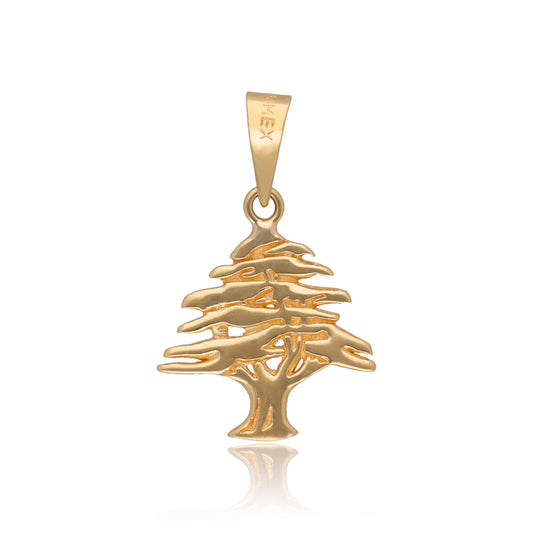 DIJE DE ORO SÓLIDO 10K Y 14K DISEÑO ARBOL CEDRO / LIBANO