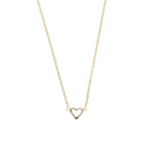 Collar Gargantilla De Oro 14 Kilates Corazón Abierto Pequeño