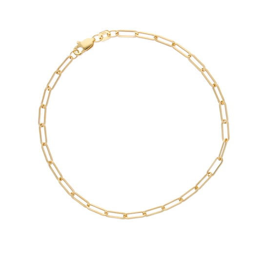 Pulso De Oro Italiano 14 Kilates Eslabón inglés / Clips / 2.7 MM / 18 CM