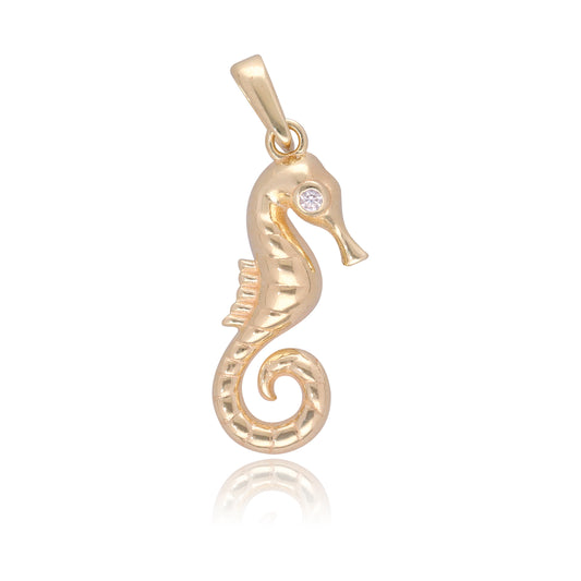 Dije De Oro Italiano 10 Kilates De Caballito De Mar