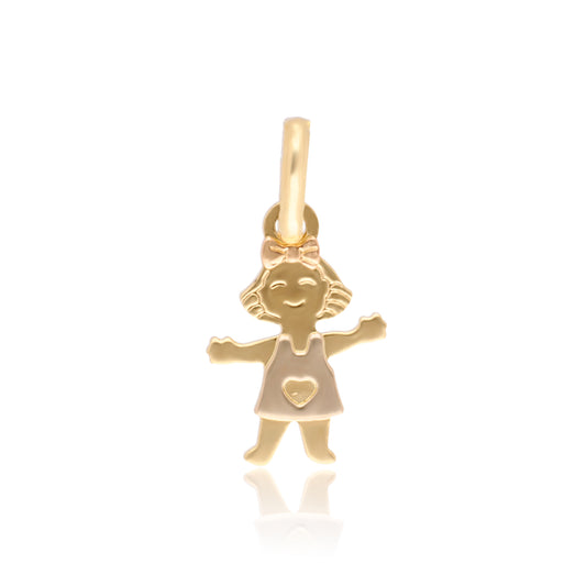 DIJE DE ORO 14K KILATES DISEÑO NIÑO / NIÑA PEQUEÑO 1 CM