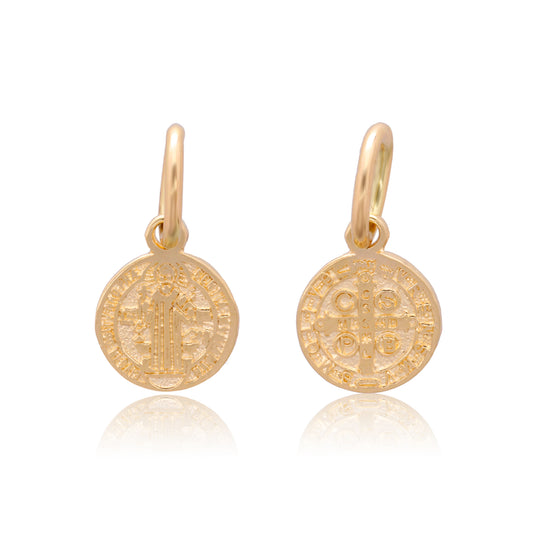 DIJE MEDALLA DE ORO 14K KILATES DISEÑO SAN BENITO 0.84 CM