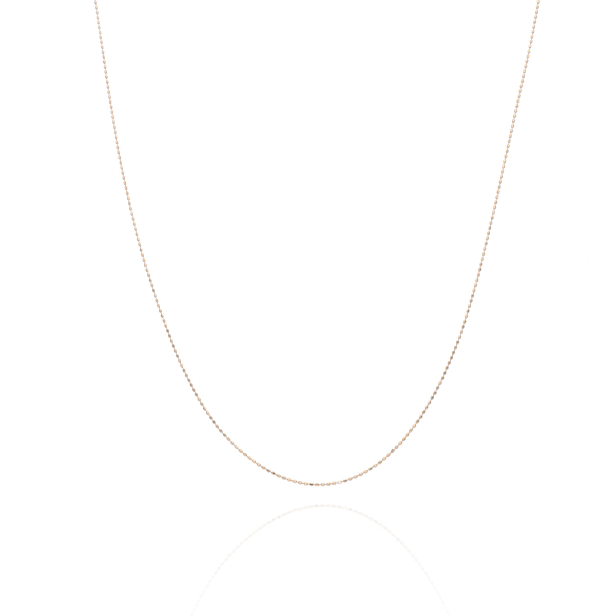 Cadena De Oro Sólido 14 Kilates Bolitas 1 mm