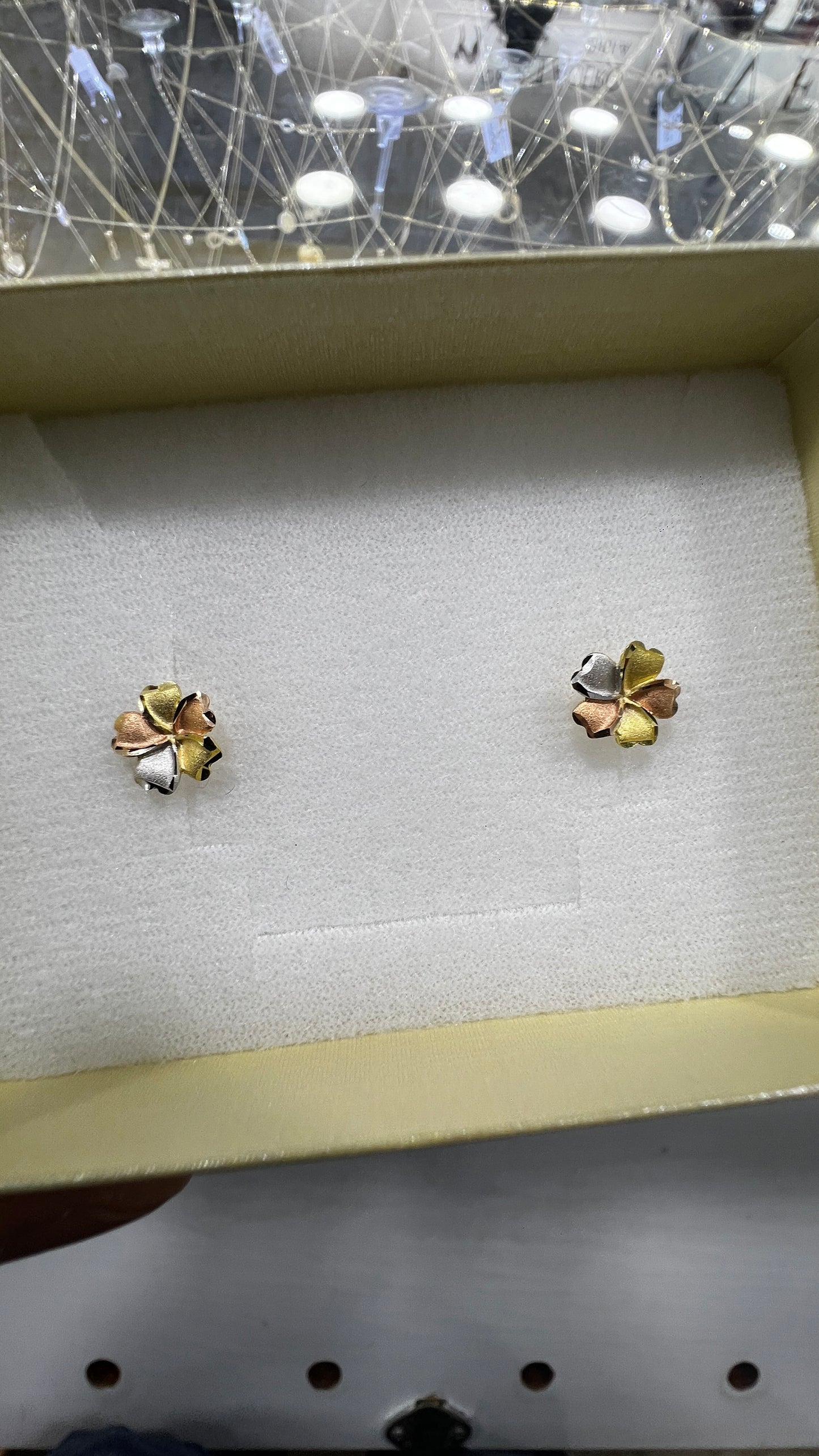 Aretes Oro Florentino Italiano 14 Kilates Flores Hawaii
