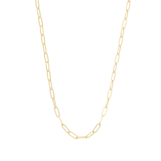 Cadena Gargantilla De Oro 14 Kilates Diseño Eslabón Inglés / Clips 2.2 MM