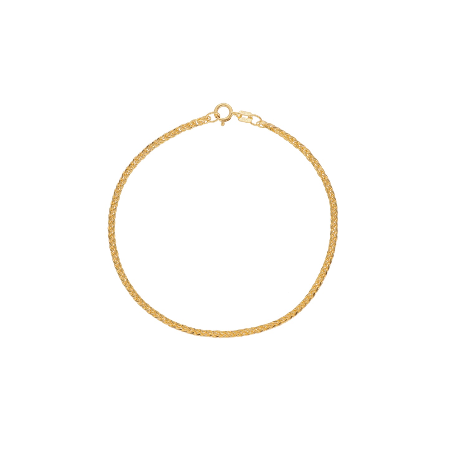 PULSO DE ORO 14K KILATES TEJIDO ESPIGA / TRIGO 18 CM 2 MM