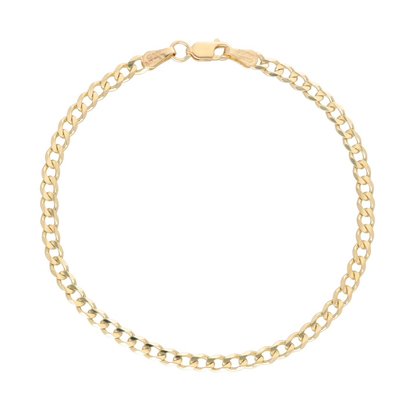 Pulso De Oro Sólido 10 Kilates Barbado 4 MM