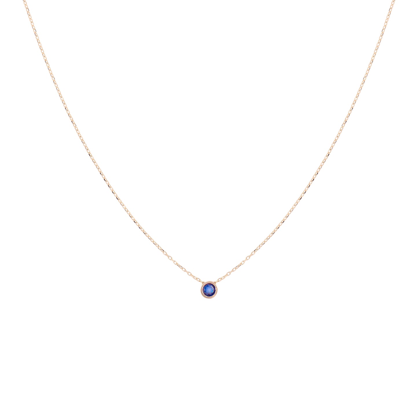 Collar Gargantilla De Oro Sólido 10 Kilates Dije Azul Zafiro