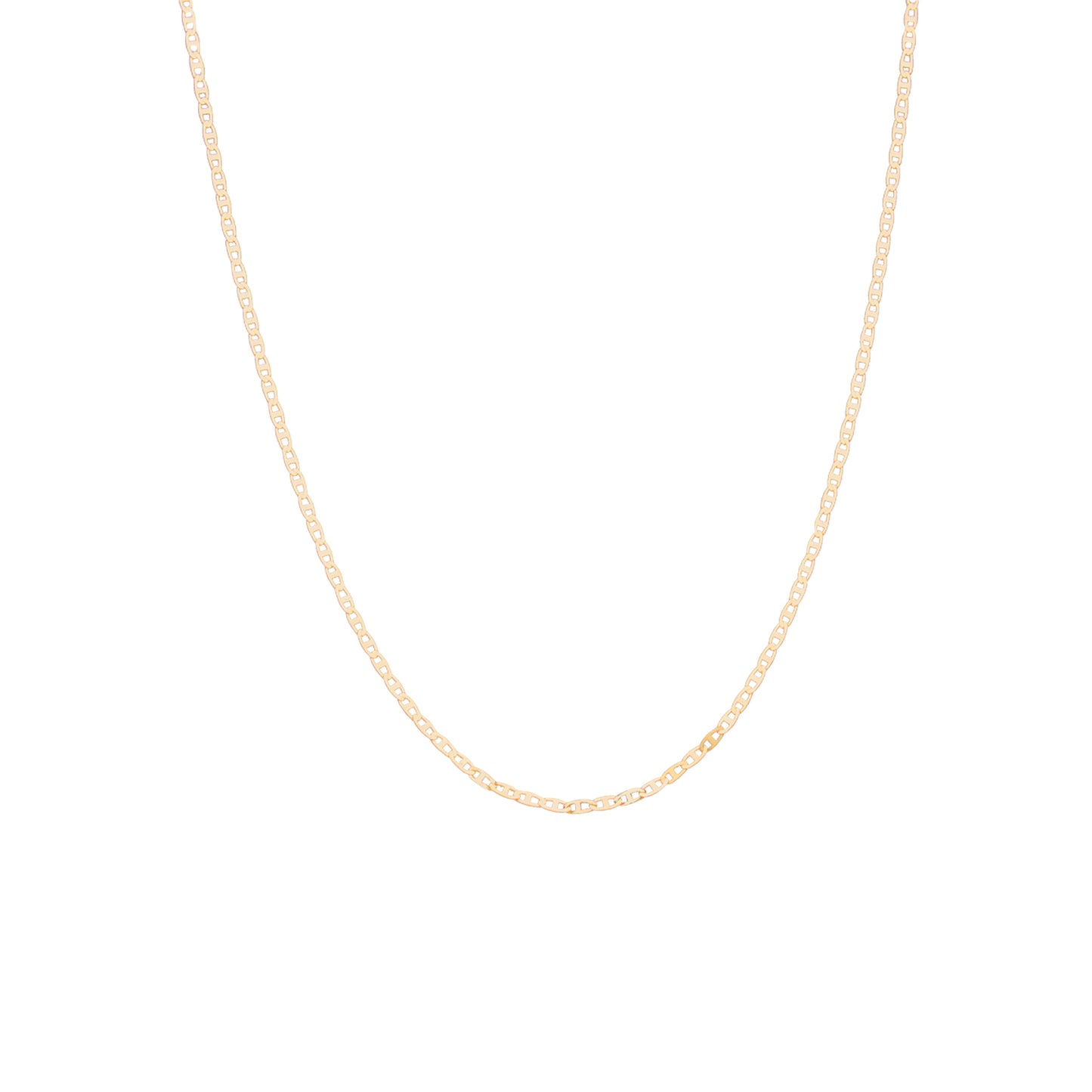 CADENA ORO 14K KILATES TEJIDO MARINERO ESPEJO 1 MM