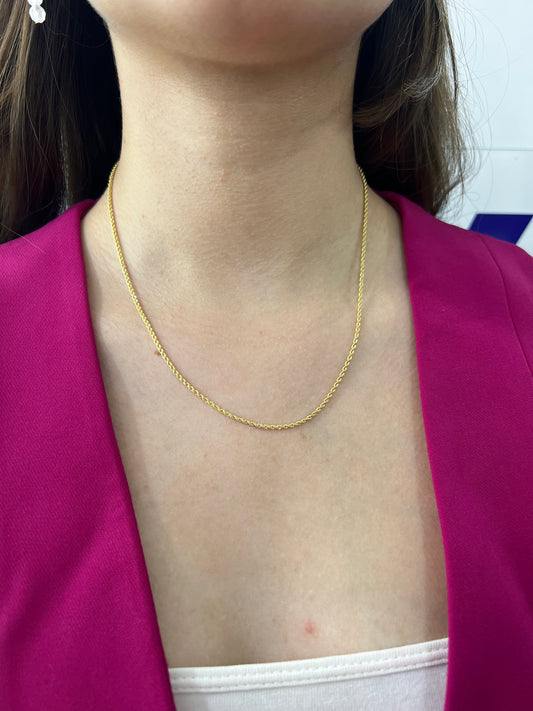 Cadena Oro 14 Kilates Torzal 2 MM