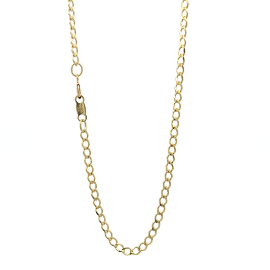 CADENA DE ORO SÓLIDO 10 KILATES BARBADA ABIERTA 3 MM