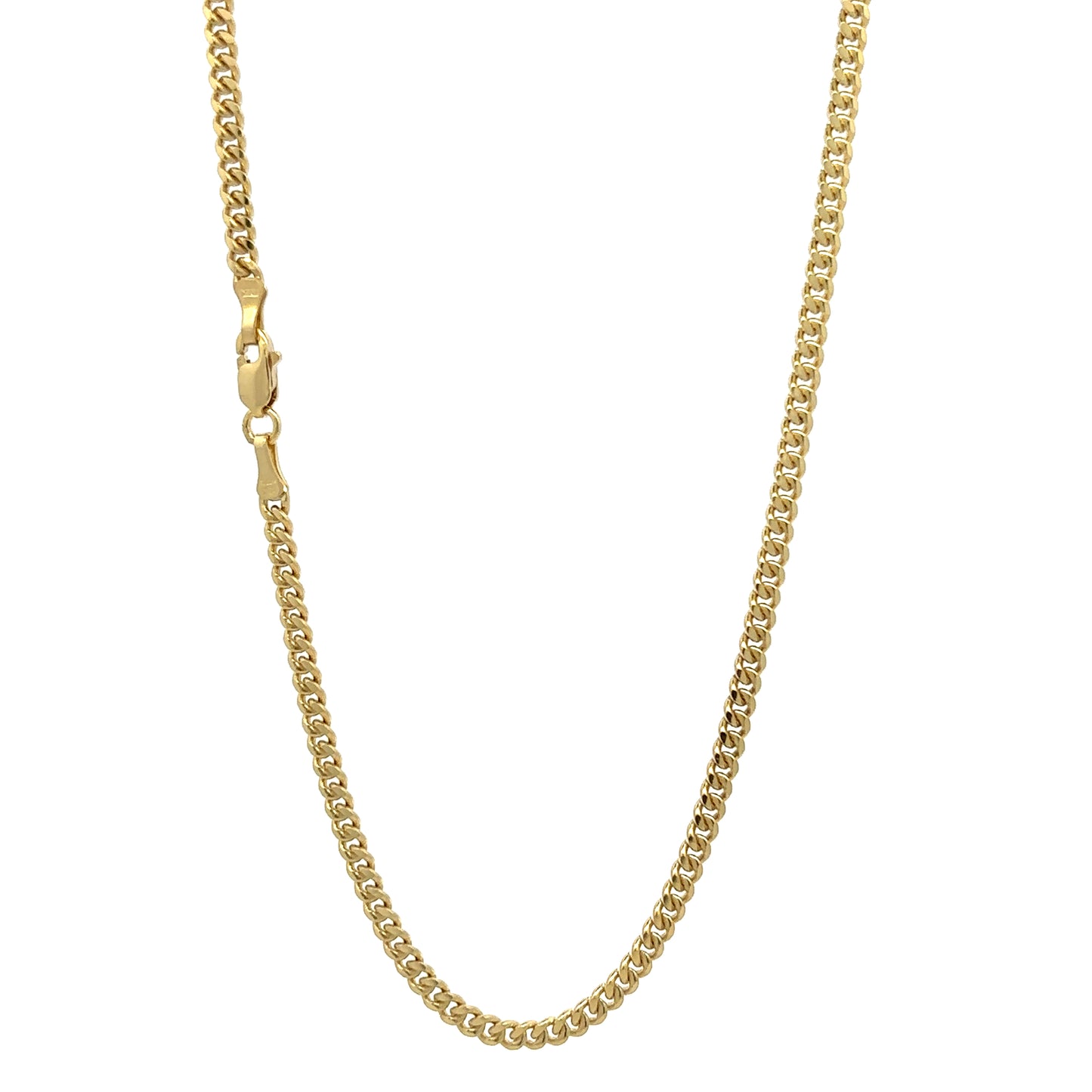 CADENA DE ORO SÓLIDO 10 KILATES BARBADA CUBANA CERRADA 3 MM