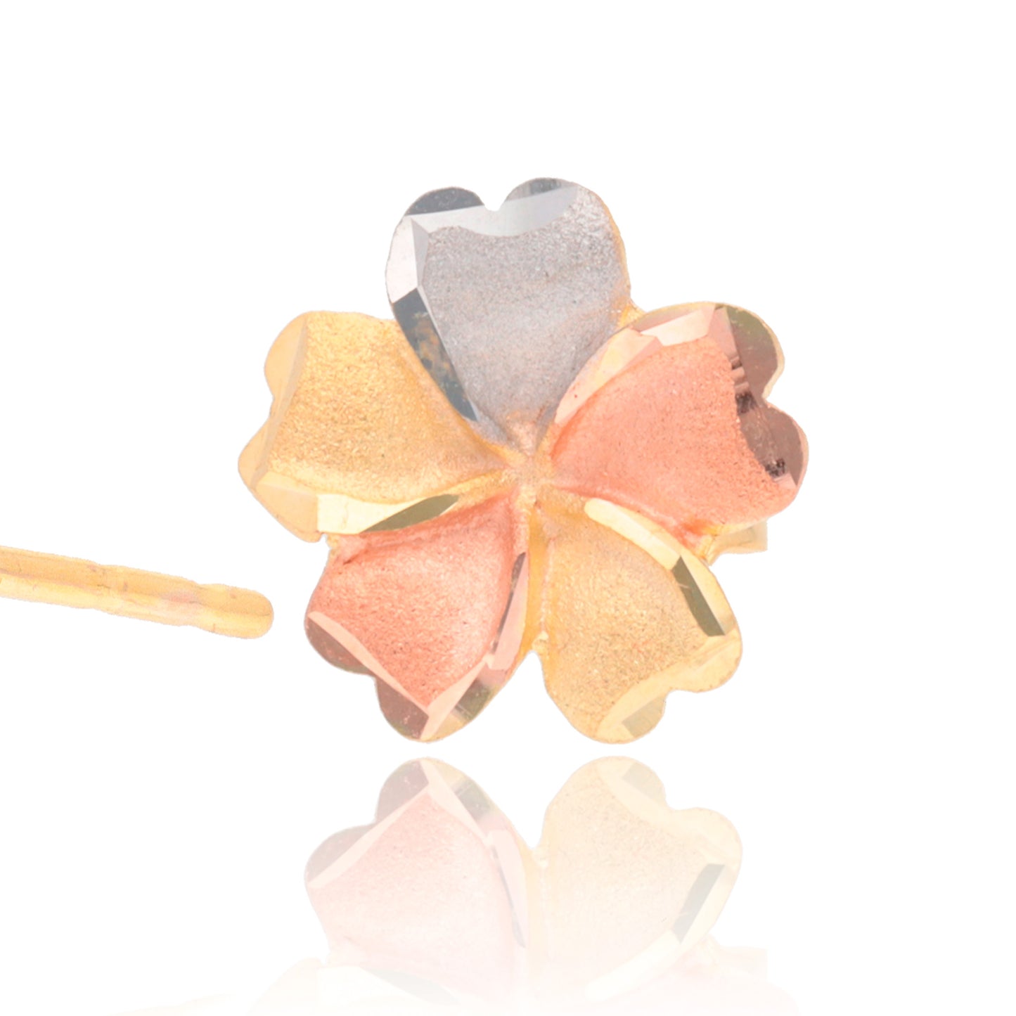 Aretes Oro Florentino Italiano 14 Kilates Flores Hawaii