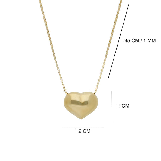 Gargantilla de Corazón Transversal Oro 14 Kilates Grande