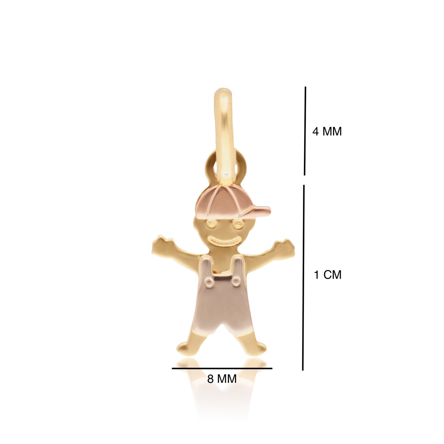 DIJE DE ORO 14K KILATES DISEÑO NIÑO / NIÑA PEQUEÑO 1 CM