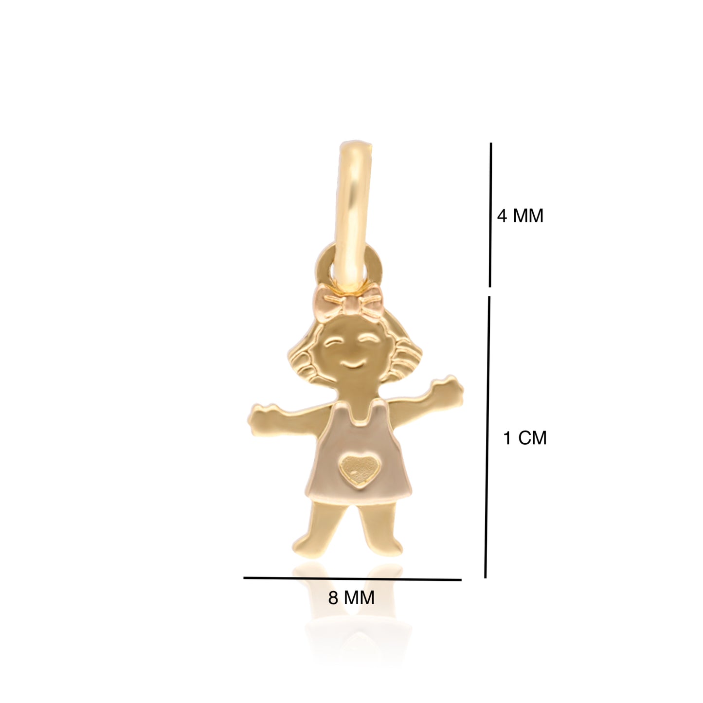 DIJE DE ORO 14K KILATES DISEÑO NIÑO / NIÑA PEQUEÑO 1 CM