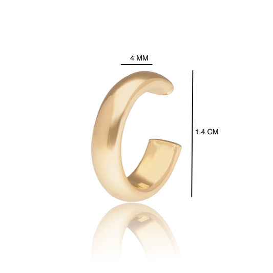 ARETE PIERCING ORO 14 KILATES SIN PERFORACIÓN 1.4 CM X 4 MM