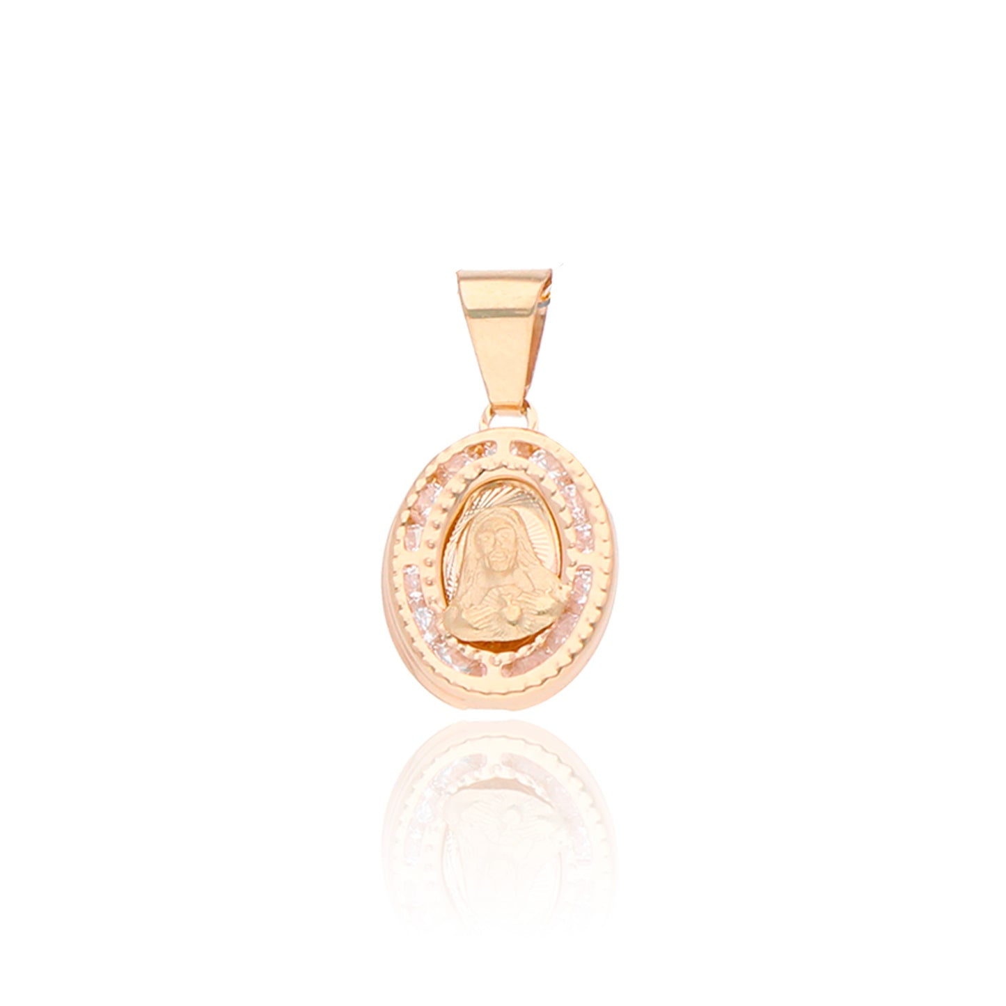 Dije / Medalla De Oro Sólido 10 Kilates Sagrado Corazón