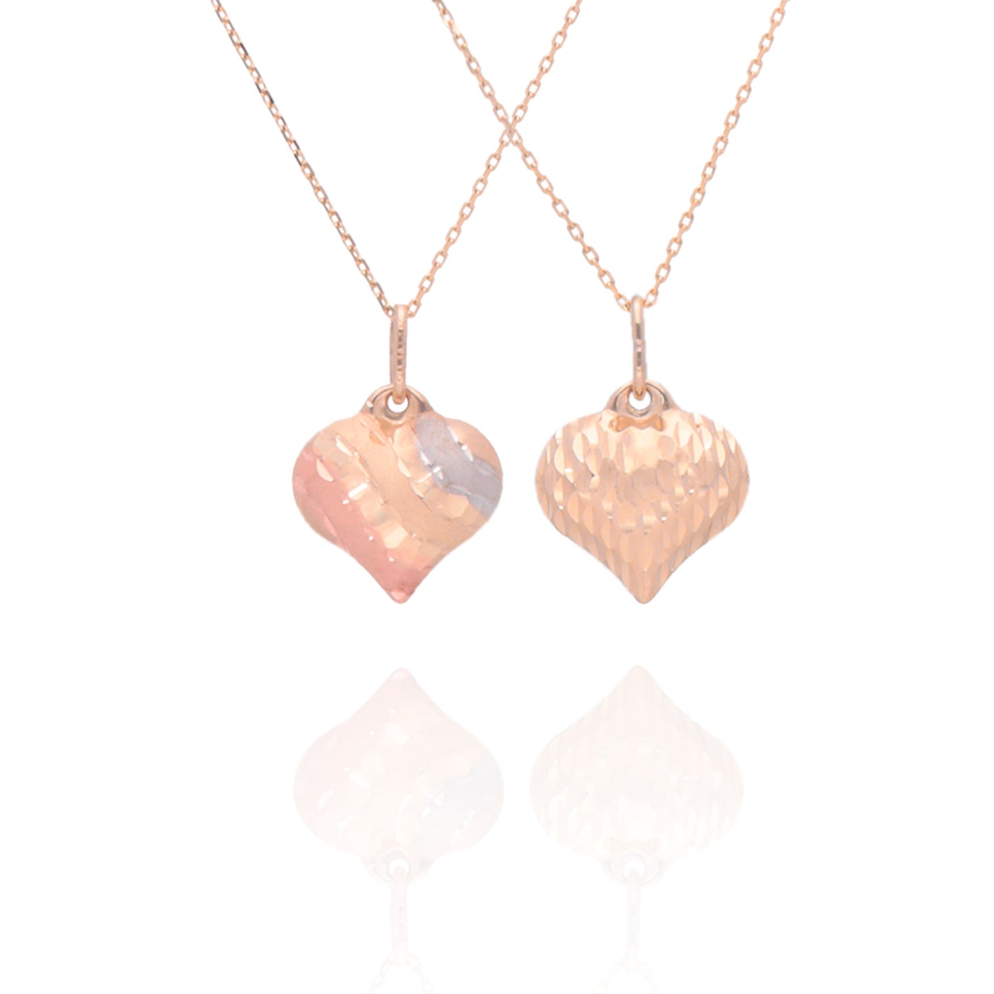 Collar Gargantilla Oro 14 Kilates Corazón Doble Vista Florentino