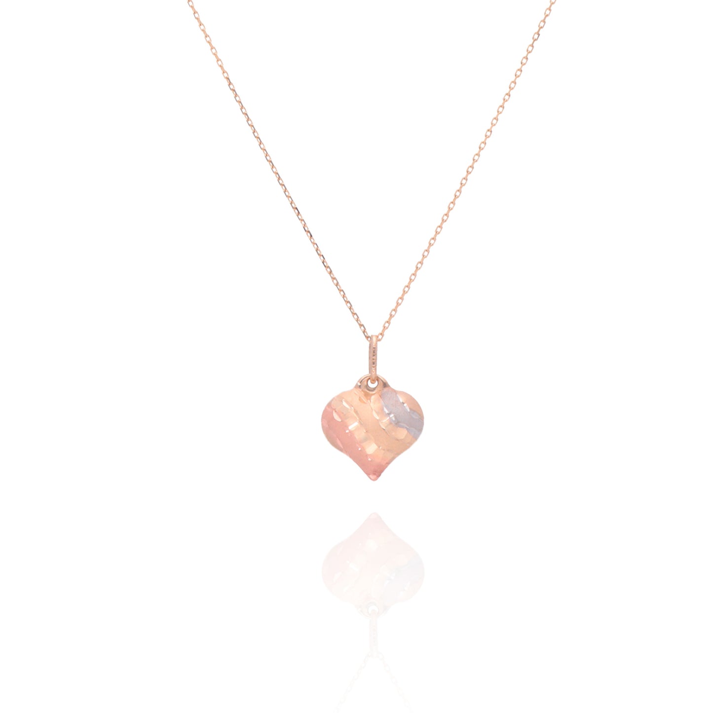 Collar Gargantilla Oro 14 Kilates Corazón Doble Vista Florentino