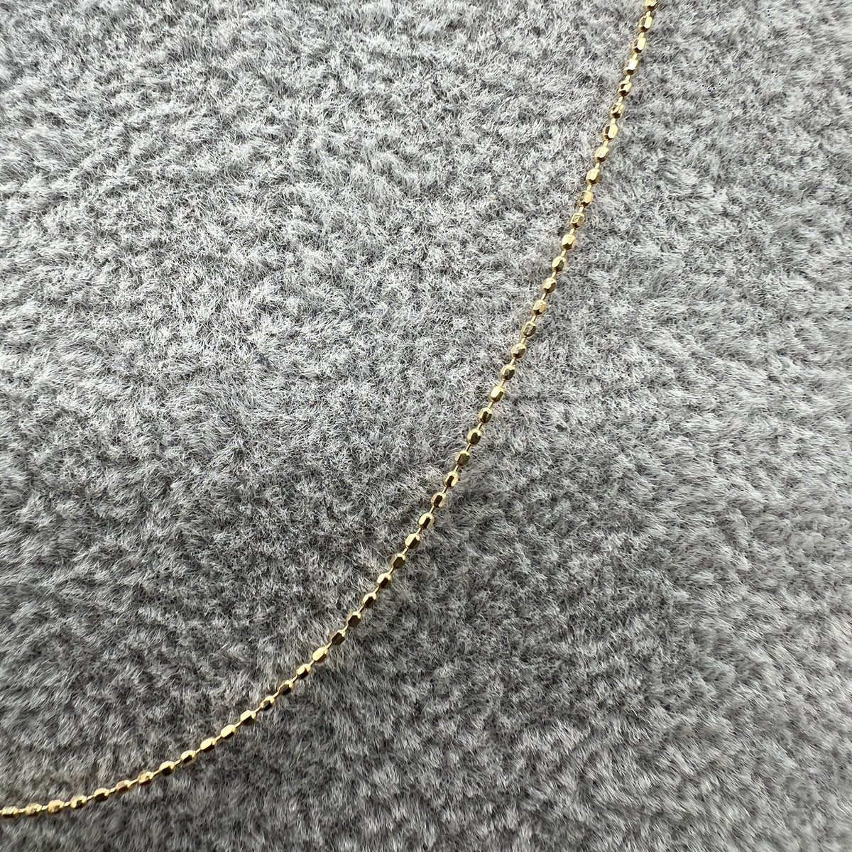 Cadena De Oro Sólido 14 Kilates Bolitas 1 mm