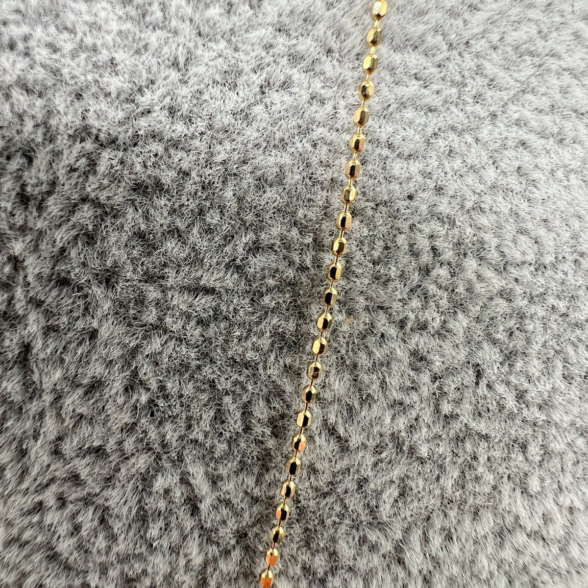 Cadena De Oro Sólido 14 Kilates Bolitas 1 mm