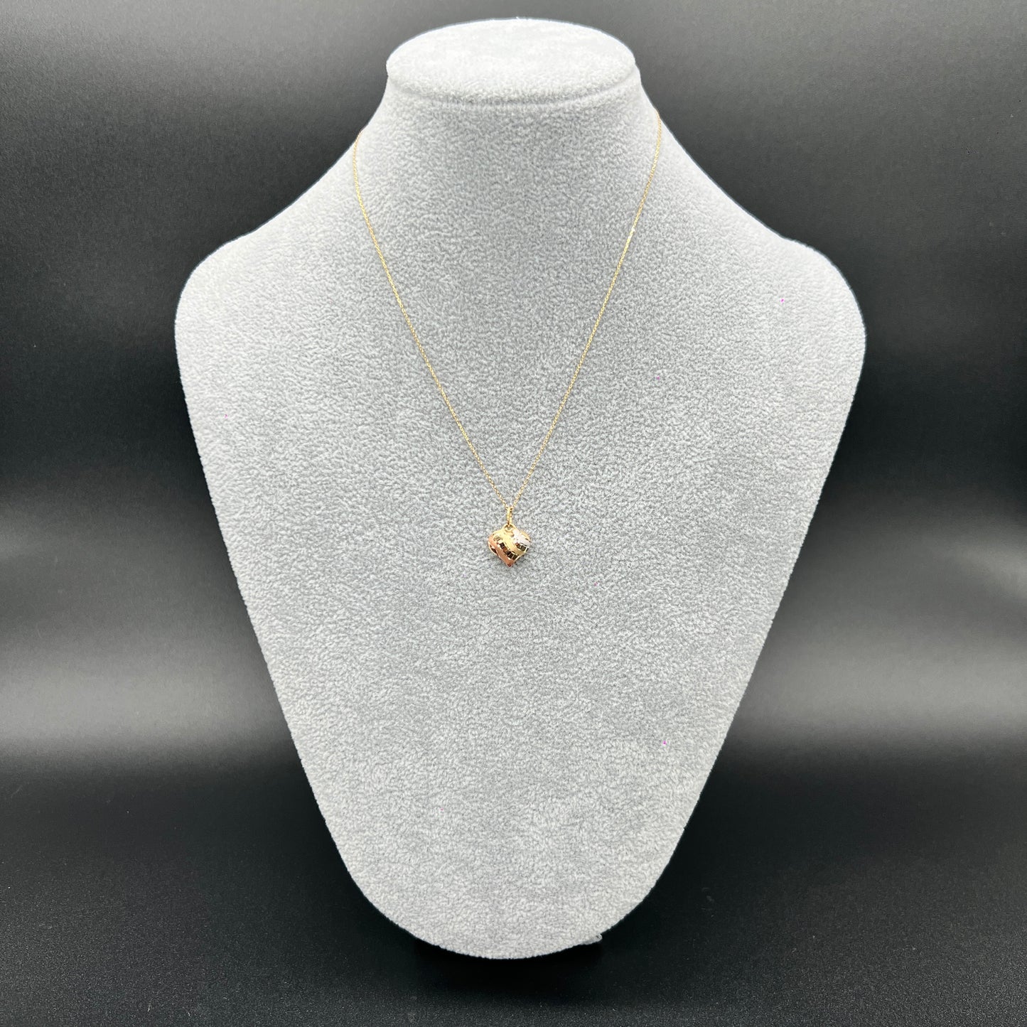 Collar Gargantilla Oro 14 Kilates Corazón Doble Vista Florentino