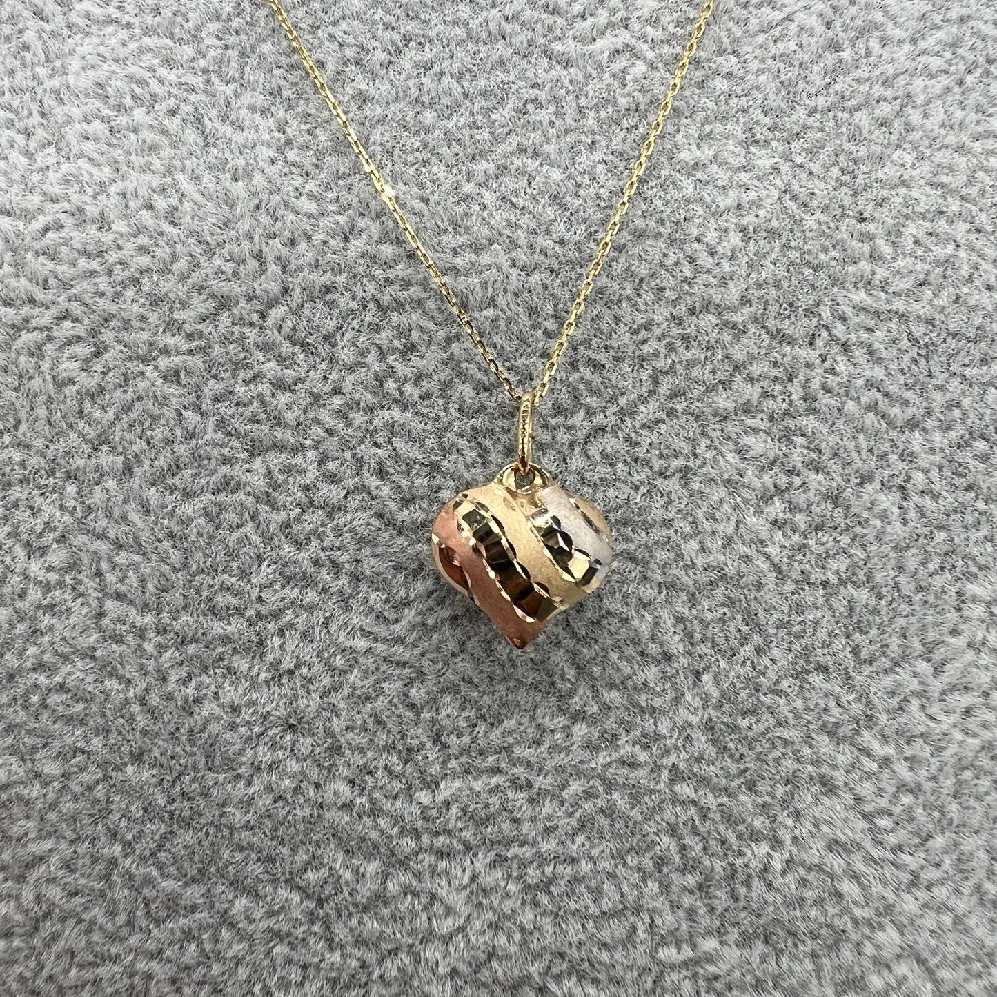 Collar Gargantilla Oro 14 Kilates Corazón Doble Vista Florentino