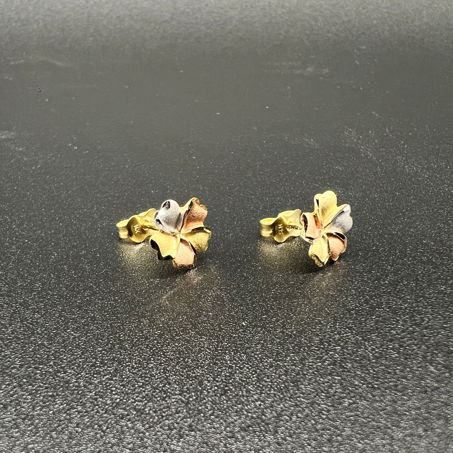 Aretes Oro Florentino Italiano 14 Kilates Flores Hawaii