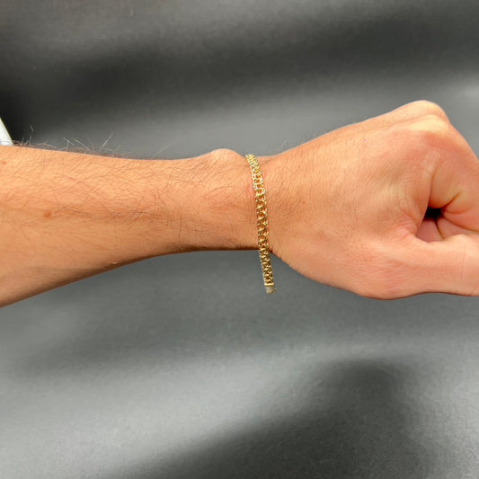 Pulso De Oro Sólido 10 Kilates Tejido Chino 4 MM 21 CM