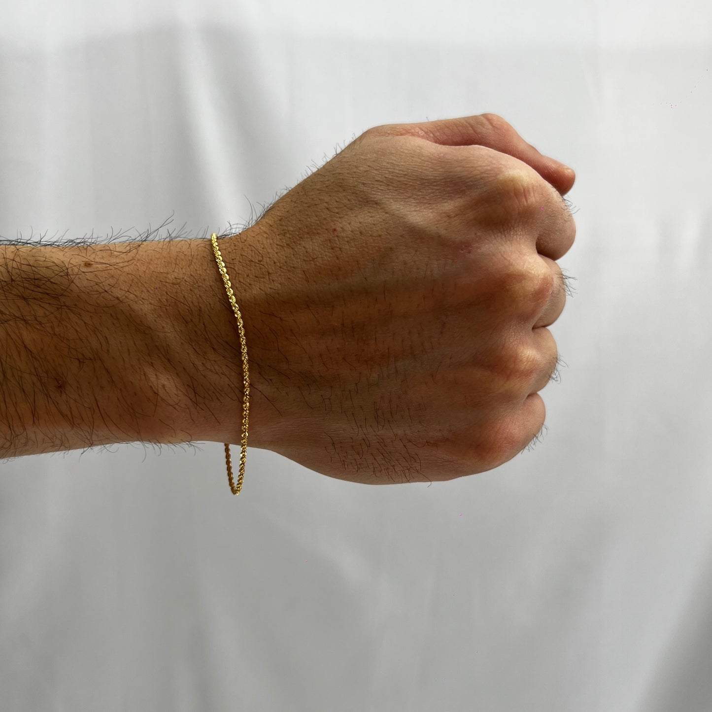 Pulso De Oro Italiano 14 Kilates Torzal 2 MM 18 CM