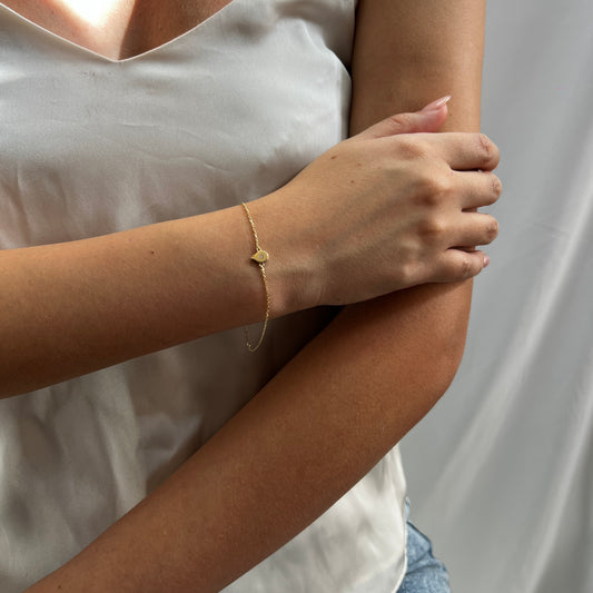 Pulso De Oro Italiano 10 Kilates Gota Con Piedra