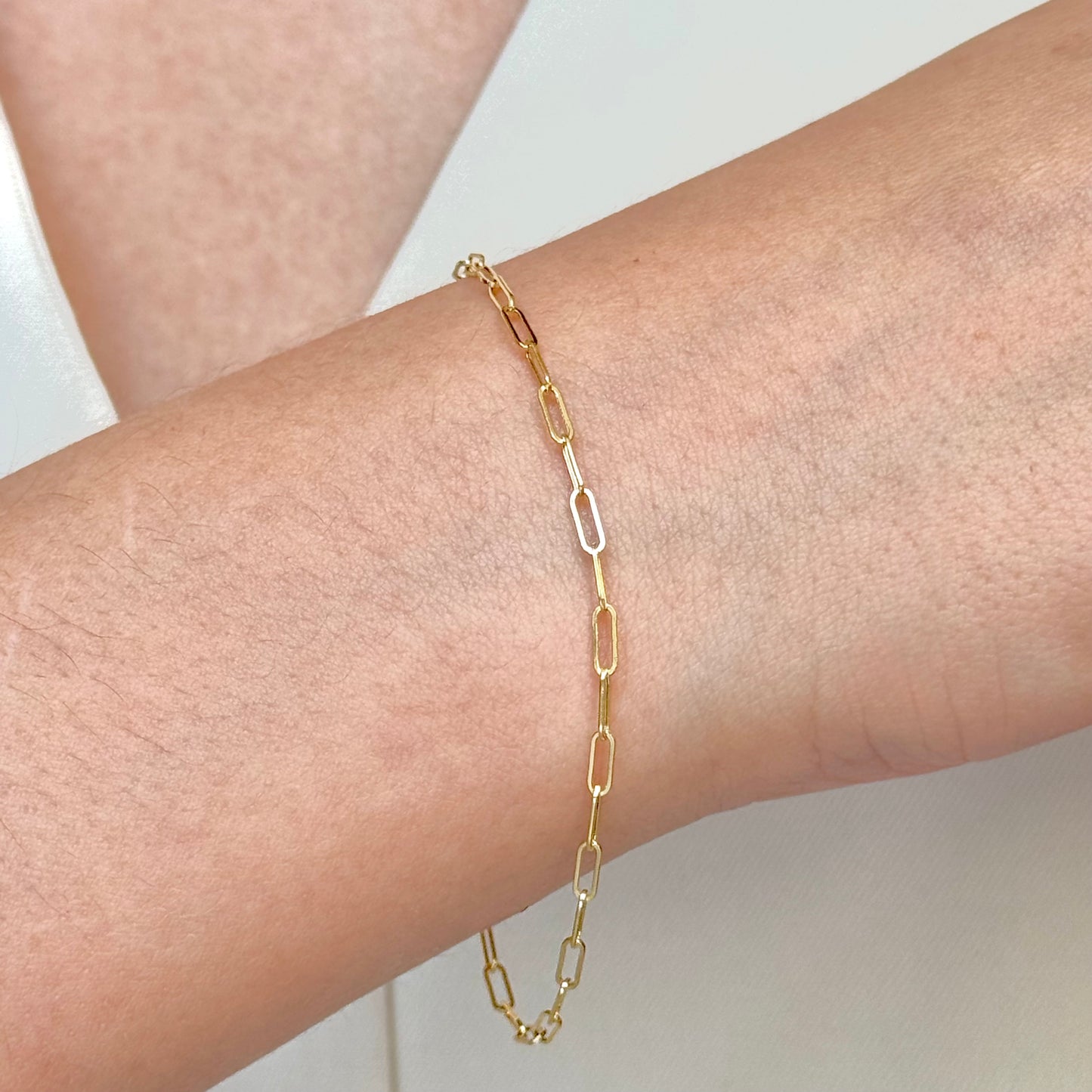 PULSO DE ORO ITALIANO 14K KILATES DISEÑO CLIPS 18 CM 2.2 MM