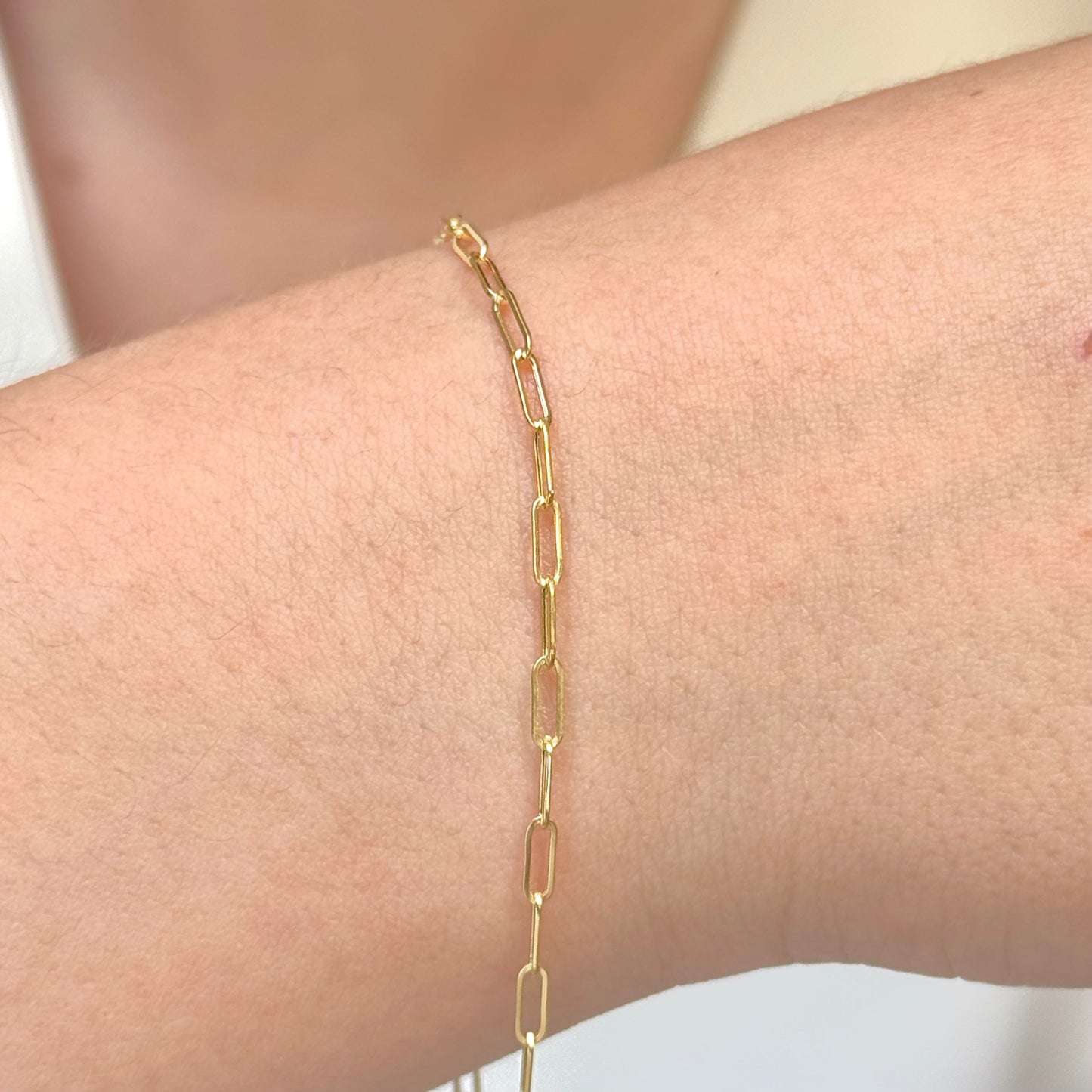 PULSO DE ORO ITALIANO 14K KILATES DISEÑO CLIPS 18 CM 2.2 MM