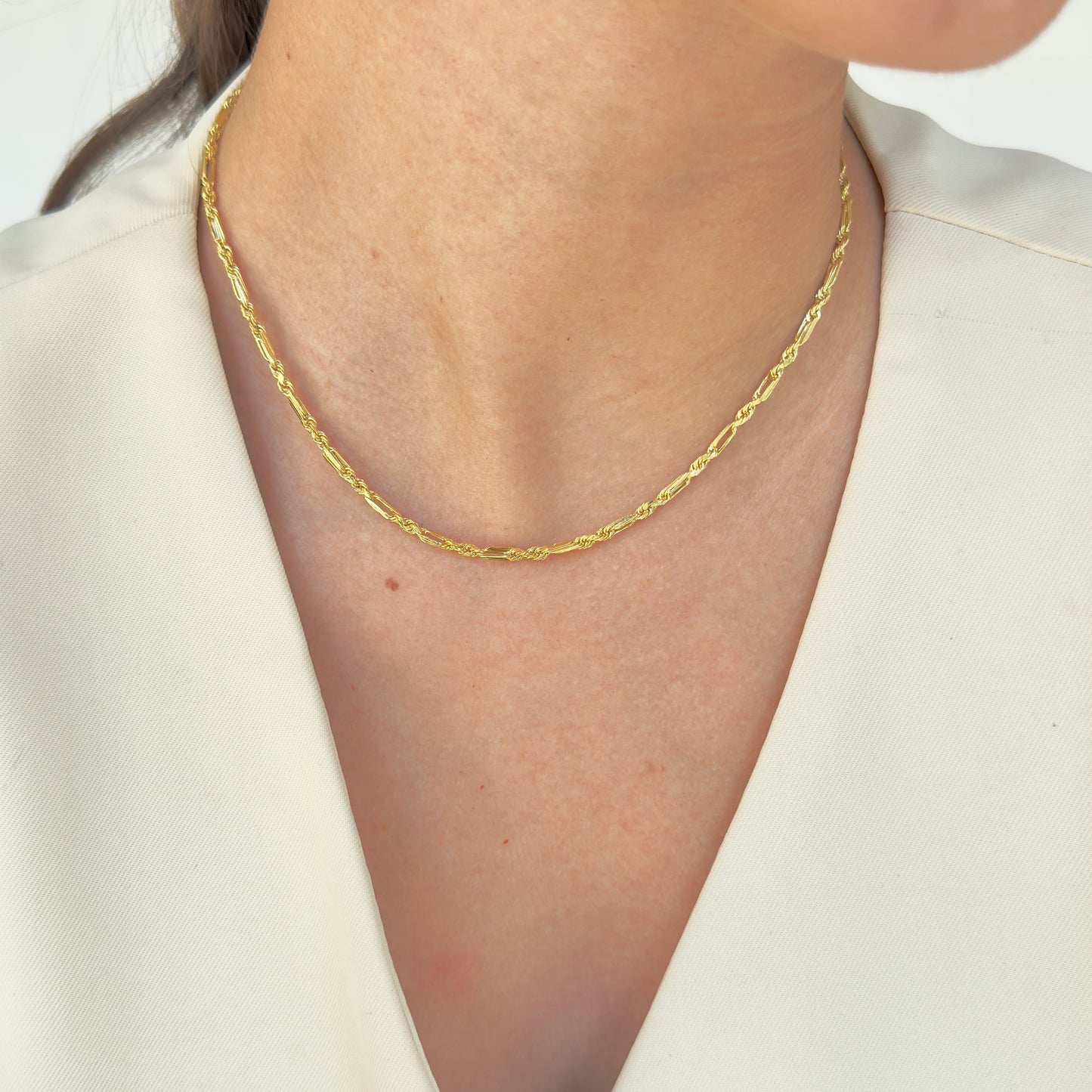 CADENA ORO 14K KILATES TORZAL FIGARO 14 KILATES 2.5 MM