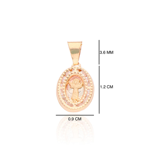 Dije / Medalla De Oro Sólido 10 Kilates Sagrado Santo Niño