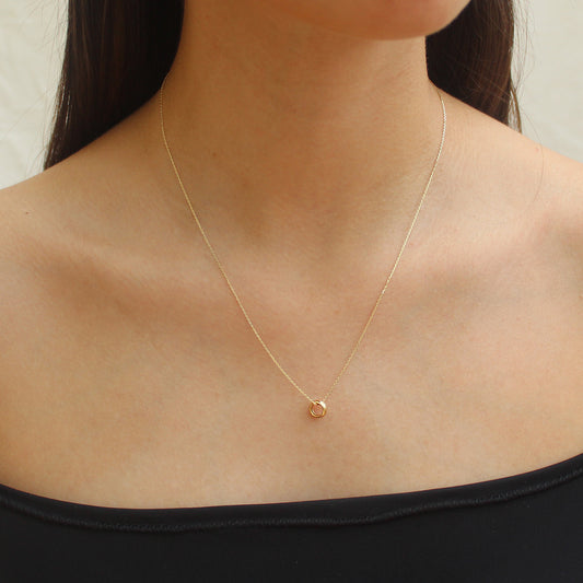 Collar Gargantilla De Oro 14 Kilates Rueda / Aro De La Vida