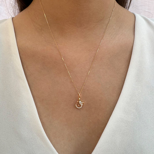 Gargantilla Oro Sólido 14 Kilates Iguana Italy