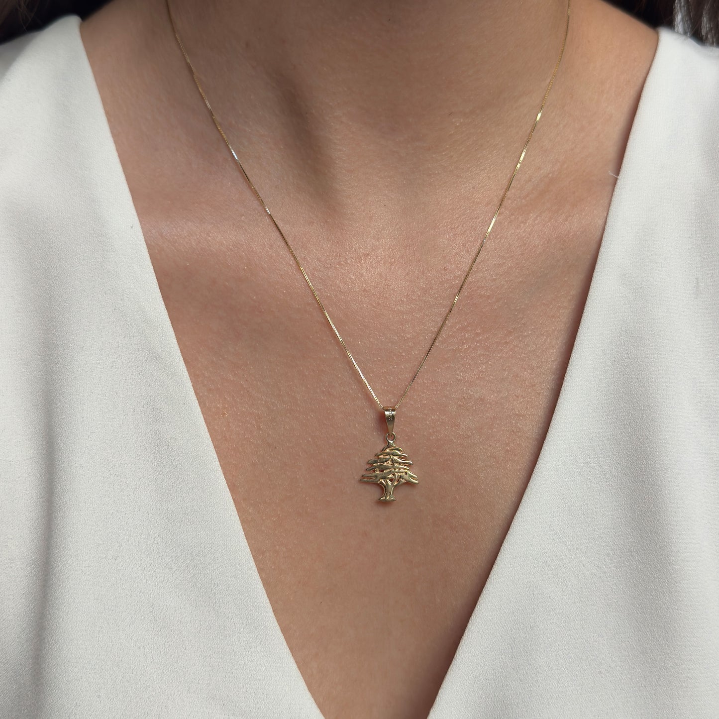 DIJE DE ORO SÓLIDO 10K Y 14K DISEÑO ARBOL CEDRO / LIBANO