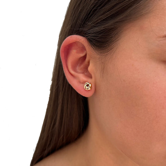 ARETES ORO AMARILLO 14 KILATES NUDO