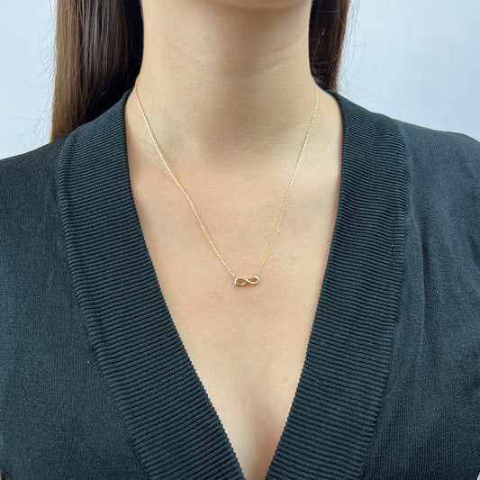 Collar Gargantilla De Oro 14 Kilates Infinito Hermoso