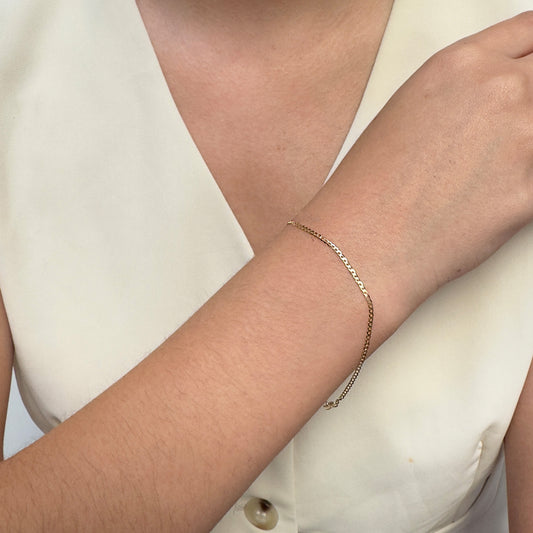 Pulso de Oro 10K Kilates Tejido Barbado 1.6 mm Cal 1 18 CM