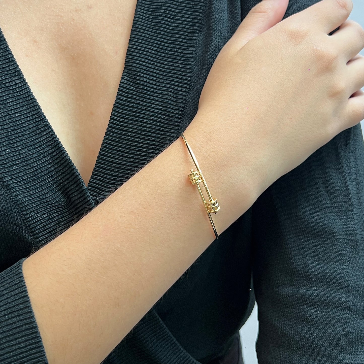 Brazalete De Oro Italiano 14 Kilates MOD F-1