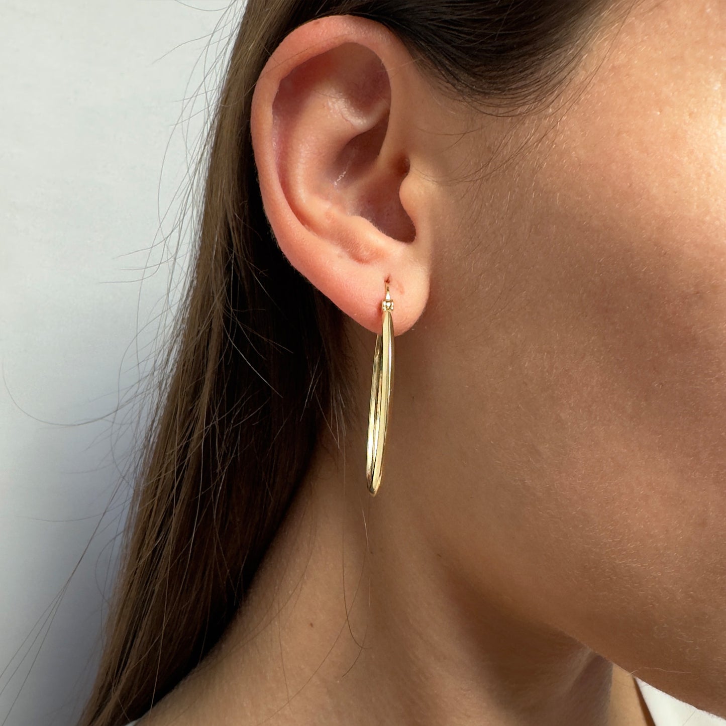 ARETES ARRACADAS DE ORO 10 KILATES REDONDAS LISAS 3.6 CM