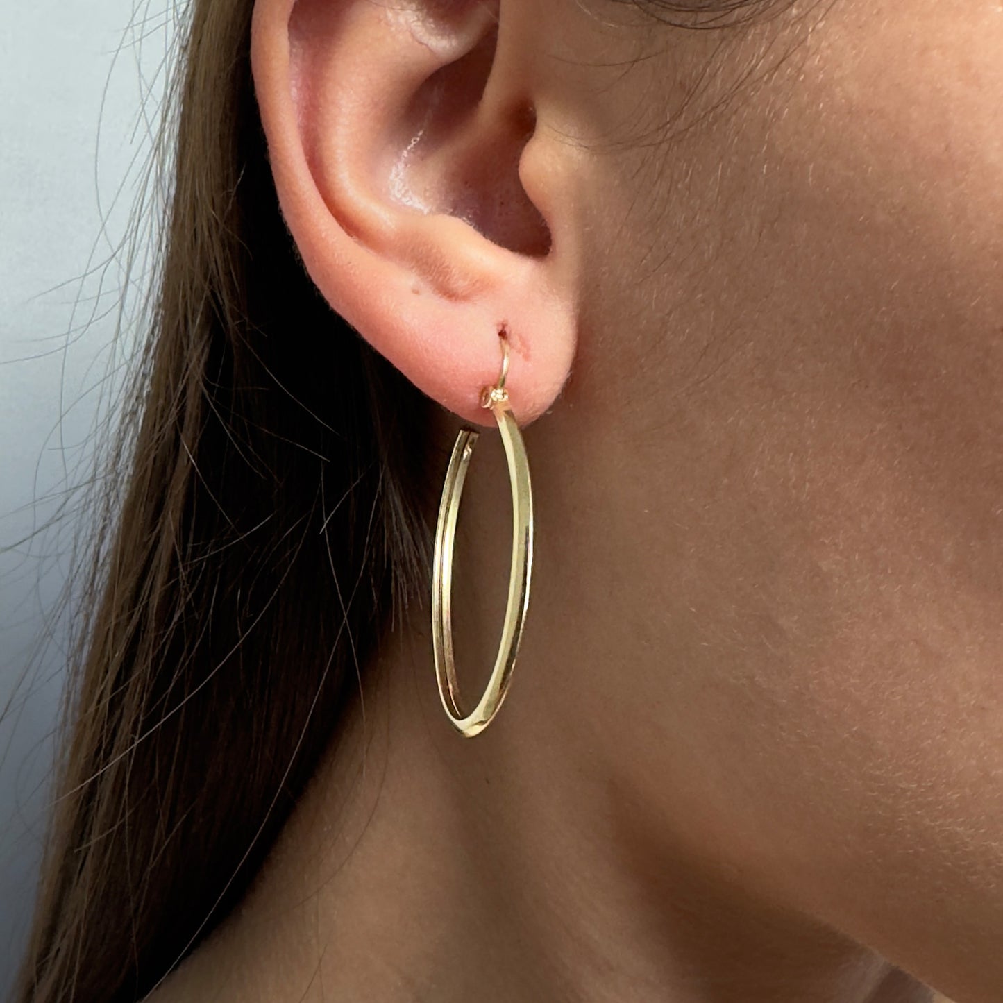 ARETES ARRACADAS DE ORO 10 KILATES REDONDAS LISAS 3.6 CM