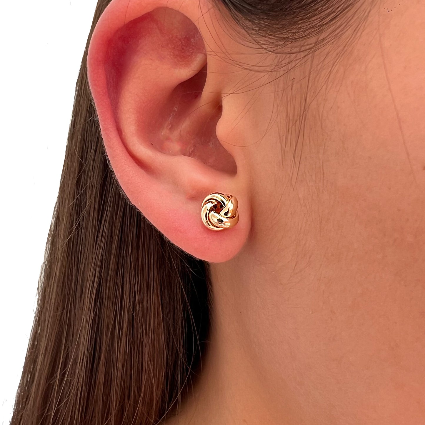 ARETES ORO AMARILLO 14 KILATES NUDO