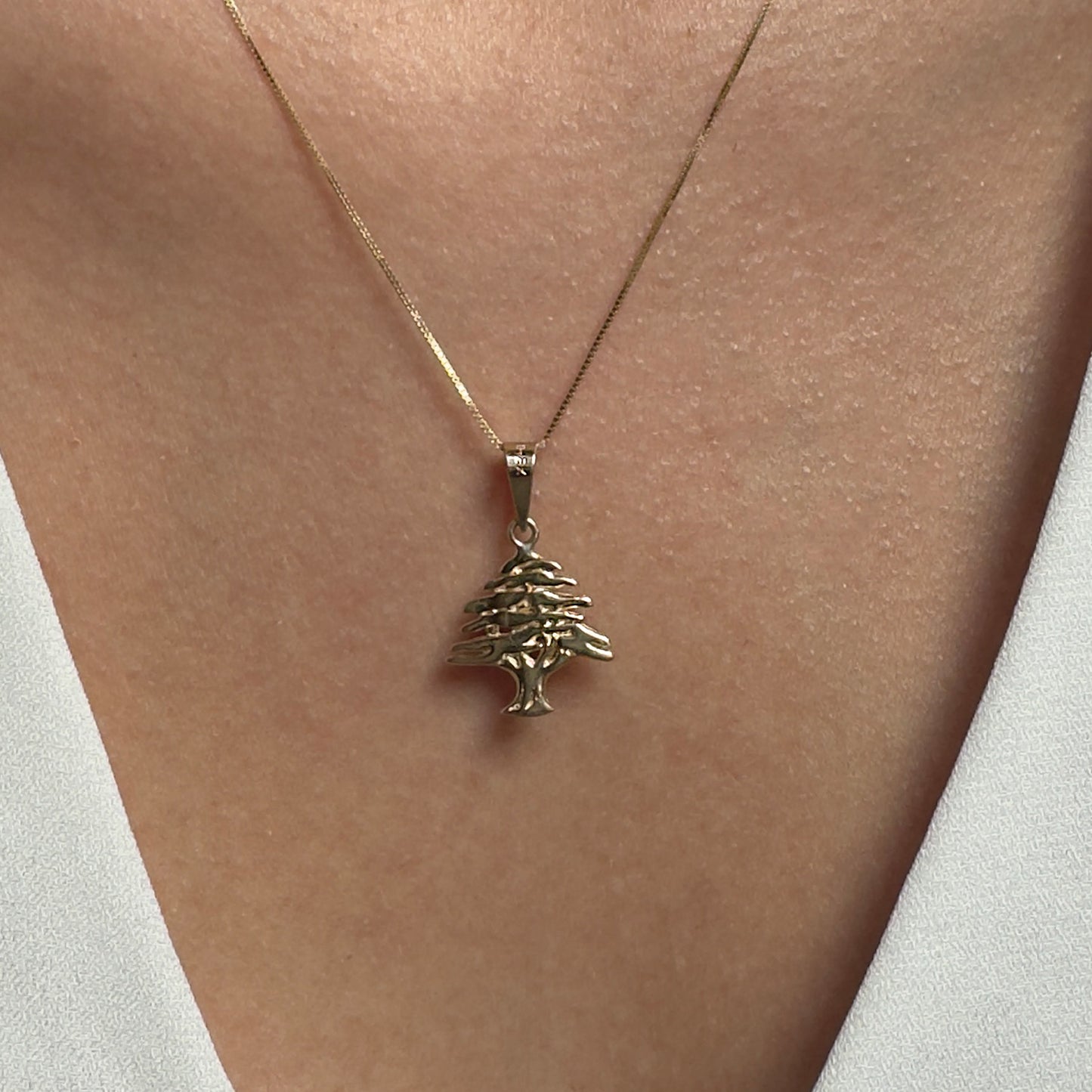 DIJE DE ORO SÓLIDO 10K Y 14K DISEÑO ARBOL CEDRO / LIBANO