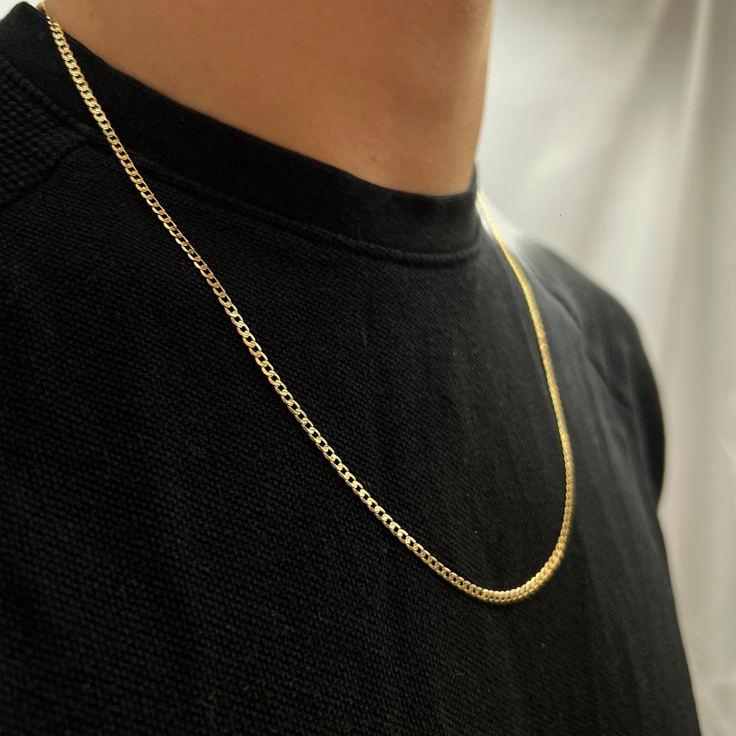 Cadena De Oro 14 Kilates Barbada 2.5 MM