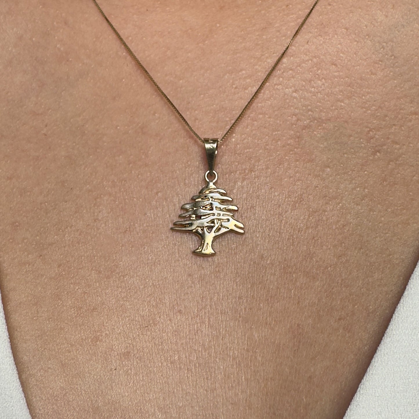 DIJE DE ORO SÓLIDO 10K Y 14K DISEÑO ARBOL CEDRO / LIBANO